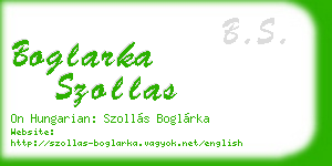 boglarka szollas business card