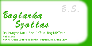 boglarka szollas business card